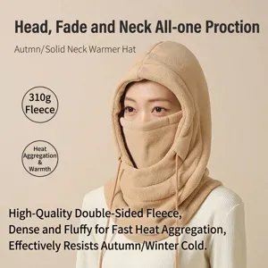 Integrated winter thermal balaclava with 310g polar fleece for skiing and cycling