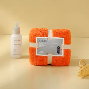 Thickened coral velvet face towel, highly absorbent and quick-drying, perfect gift choice.