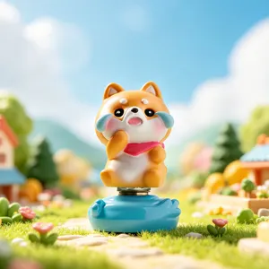 Figurine Shiba Inu rotative mignonne pour décoration de bureau et idée de cadeau