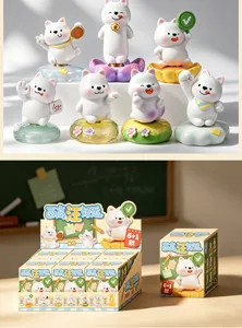 Set di statuette in resina di cane Westie con confezione blind box per scrivania