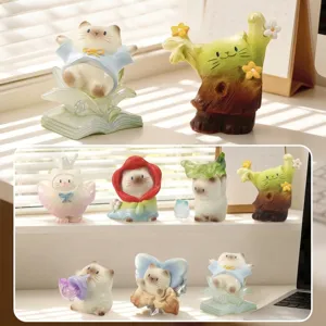 Créative Mao Mao PAI Série Vitalité Boîte Mystère Figurines de Chat en Résine Mignonne Ornement de Bureau Mini Statue d'Animal Cadeau pour Enfants