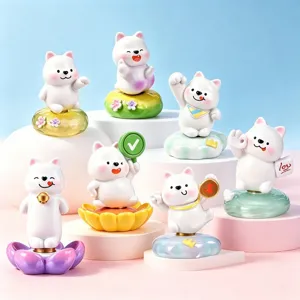 Statuina in Resina Westie Dog Blind Box Miniatura Cucciolo Decorazione da Scrivania Simpatico West Highland White Terrier Giocattolo