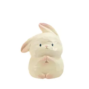 Cute cream resin rabbit figurine in praying pose from FOFO Animal PAI collection