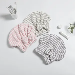 High Density Coral Velvet Dry Hair Cap Water Absorbing Quick Drying Bowknot Bath Cap Hair Drying Towel For Women