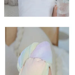 Coral fleece rainbow dry hair cap, super absorbent quick drying hair towel wrap for women.