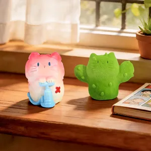 Χαριτωμένα ειδώλια blind box Γάτα PAI για διακόσμηση γραφείου, στυλ κάκτου και αντλίας.