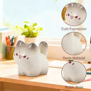 Figurine de chat de dessin animé mignonne en résine ornement de bureau