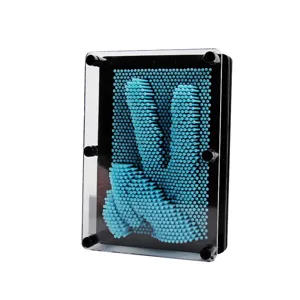 Jouet interactif 3D Pin Art créant une empreinte de main bleue pour décoration de bureau