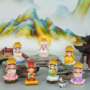 Chinese Mythology Goddess Mazu Resin Figure Collectible Blind Box Ornament Traditional Style Mazu Blessing Desktop Decor Gift