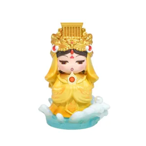 Cartoon Mazu Goddess blind box figure, stylized resin deity model for home decor