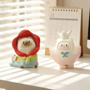Figurines de chat mignonnes boîte aveugle ornements de bureau