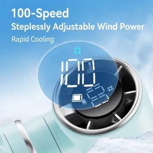 Ventilador turbo de mano con 100 velocidades y pantalla LED digital para exterior.