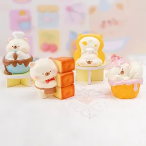 Conjunto de figuras creativas de ositos con tema de postre para decoración de escritorio