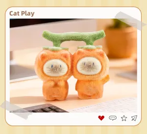 Figurine de boîte aveugle chat et kaki pour décoration de bureau créative.