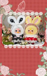 Dos muñecos de peluche Lolita's Dream 400% con trajes de encaje de conejito, blind box.