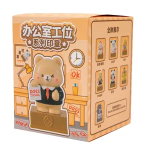 Detailed view of Office Cubicle series resin stamp blind box packaging