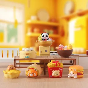 Kawaii Food Animal Resin Blind Box Mystery Figure Adorable Cartoon Animal Food Desktop Ornament Collectible Miniature Figure