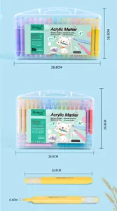36 Colors Acrylic Marker Pens Set Waterproof Water Based Paint Art Markers for DIY