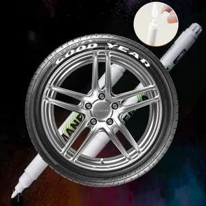 Professional white 1mm refillable permanent marker pen for tire marking and art painting