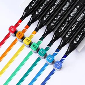 Ensemble de Stylos Marqueurs à Double Tête à Base d'Huile pour Dessin d'Art avec Sac de Rangement