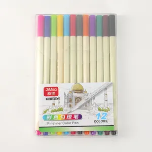 A 12-color set of water-based fineliner pens for detailed drawing and art sketching