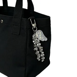 Sweet and cool Japanese style angel wing and star chain bag charm for handbags