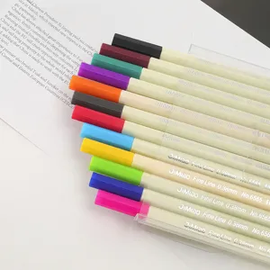 Professional 12-color 0.38mm fine liner pen set for artistic drawing and sketching