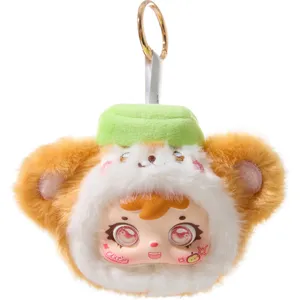 Porte-clés en peluche mignon poupée du zodiaque avec grands yeux étoilés