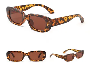 Multi-angle detail view of vintage tortoise shell rectangular sunglasses with brown lenses.