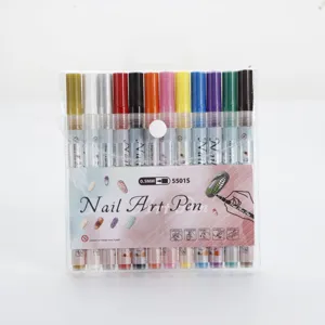 Σετ 12 ακρυλικών στυλό nail art με λεπτή μύτη 0,5 mm για DIY μανικιούρ και σχέδια