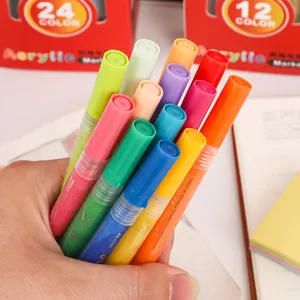 Set de marcadores de pintura acrílica de colores para rocas, manualidades y cerámica.
