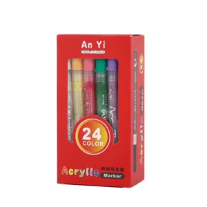 Set de 24 rotuladores acrílicos 1.0mm marcadores de pintura al agua para piedra cerámica