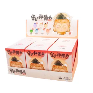 Patron Saint Buddha Head blind box collection display for unique desk decor gifts.
