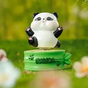 Chubby panda blind box resin figurine rotating toy for desktop home decoration gift