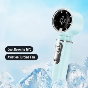 Ventilateur Portatif USB Rechargeable Mini Ventilateur de Refroidissement Affichage Numérique 100 Vitesses Pour Extérieur Voyage Maison