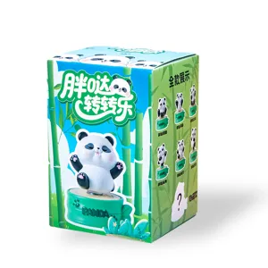 Panda-themed blind box packaging for collectible resin figurines home decor