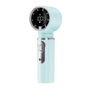 Mini ventilateur portatif avec affichage numérique, turbine haute vitesse, rechargeable USB.