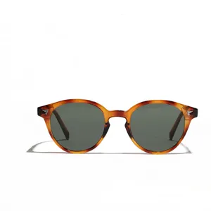 Vintage runde TR90-Sonnenbrille mit Schildpattrahmen und dunklen Gläsern für Damen und Herren