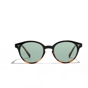 Retro-Rundbrille TR90 Sonnenbrille mit grünen Gläsern und Schildpatt-Rahmen für Herren/Damen
