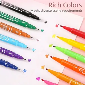 Assorted Double-Ended Permanent Markers Set Fine And Extra Fine Points Waterproof Oil-Based Markers For School Office Art Supplies Drawing