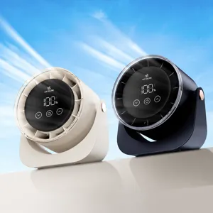 Mini Desktop Circulating Fan USB Rechargeable Quiet Office Desk Fan Digital Display Wall Mounted Cooling Fan