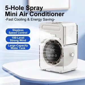 Portable Desktop Air Cooler Fan USB Rechargeable Three-in-One Mist Humidifier Cooling Fan With LED Display For Home Office