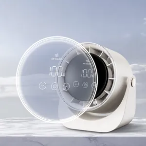 Ventilatore da tavolo ricaricabile con display digitale, mini ventilatore di circolazione silenzioso