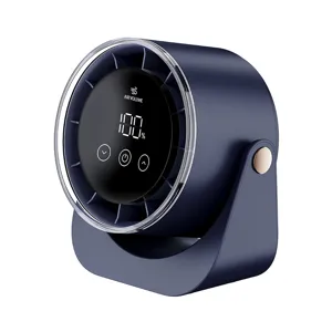 Moderno mini ventilatore da tavolo USB con display digitale, circolazione d'aria silenziosa.
