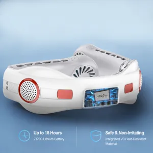 Tragbarer, blattloser Nackenventilator mit Akku, persönlicher Kühler für Outdoor-Reisen.