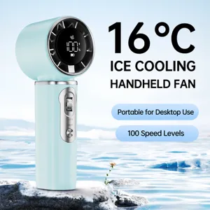 Handheld Mini Fan Speed Portable USB Rechargeable Desk Fan Digital Display Long Battery Life For Outdoor Office Travel