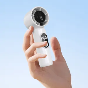 Tragbarer Handheld Mini Ventilator mit Digitalanzeige USB wiederaufladbar für Outdoor.