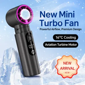 Mini Ventilatore a Turbina Portatile A Mano Display Digitale Raffreddamento Rapido Scrivania Esterno Viaggio Tasca Personale