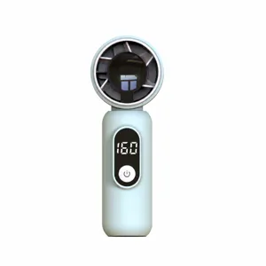 Mini ventilateur portatif avec affichage numérique, 199 vitesses, rechargeable par USB.