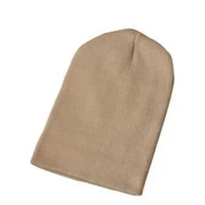 Classic warm khaki knit beanie hat for outdoor autumn and winter streetwear fashion
